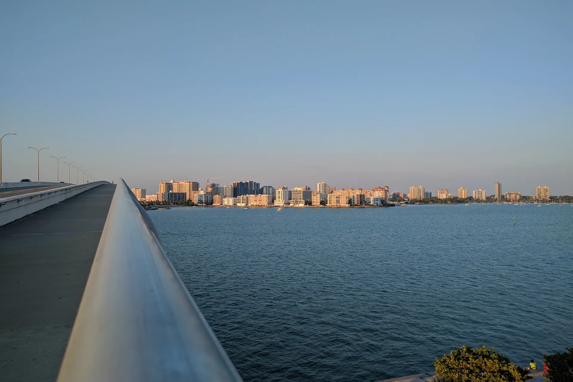Downtown Sarasota skyline seen across Sarasota Bay from the Ringling Causeway