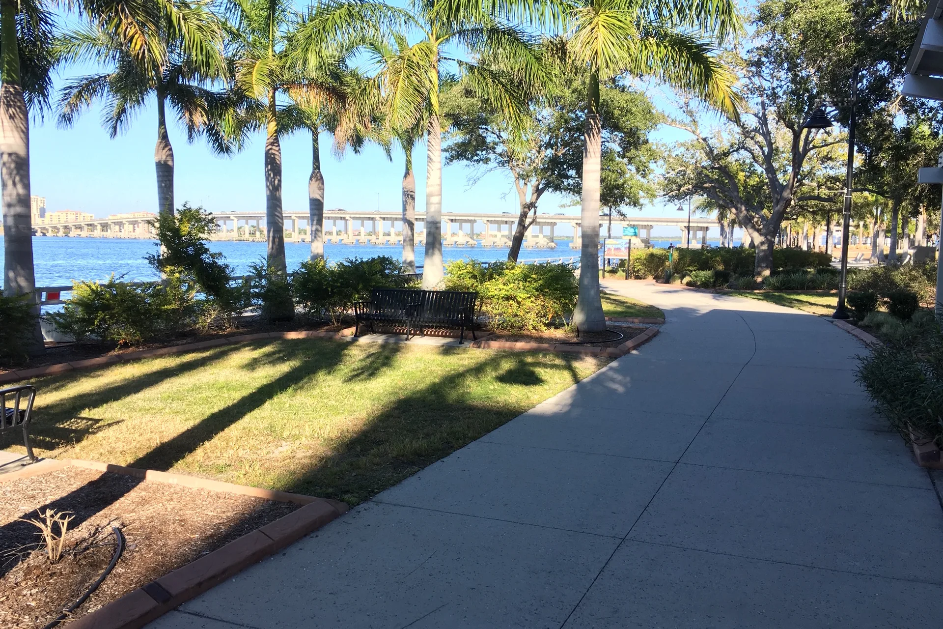 Bradenton Riverwalk beside the Manatee River in Manatee County
